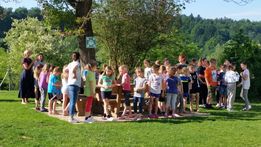 Am Sammelplatz kontrollieren alle Lehrerinnen die Vollständigkeit